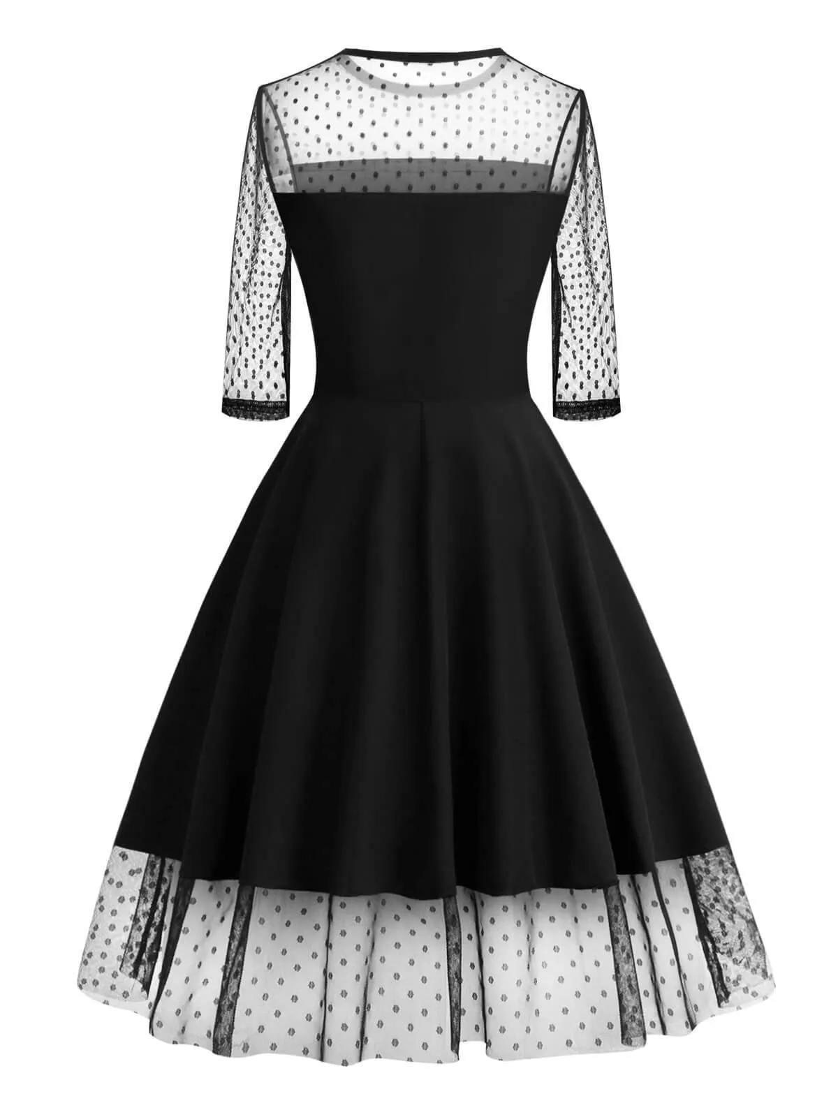 1950s Lace Mesh Patchwork Dress