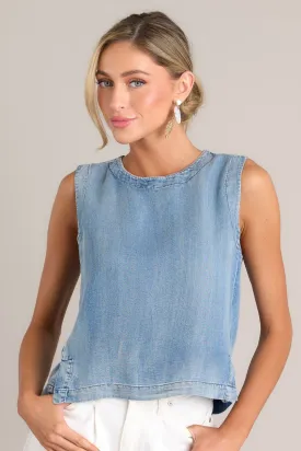 A Breezy Basic Light Chambray Tank Top