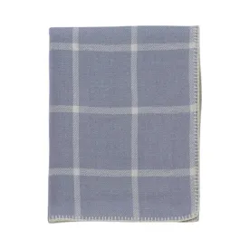 Alicia Adams Alpaca Graydon Throw in Chambray Blue and Ivory