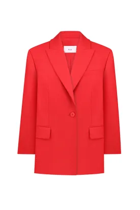 ANTHURIUM RED OVERSIZED BLAZER