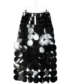 ASOS Black Oversized Sequin Fringed Midi Skirt UK 8