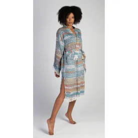 Bathrobe Kimono Turkish Towel Multicolor