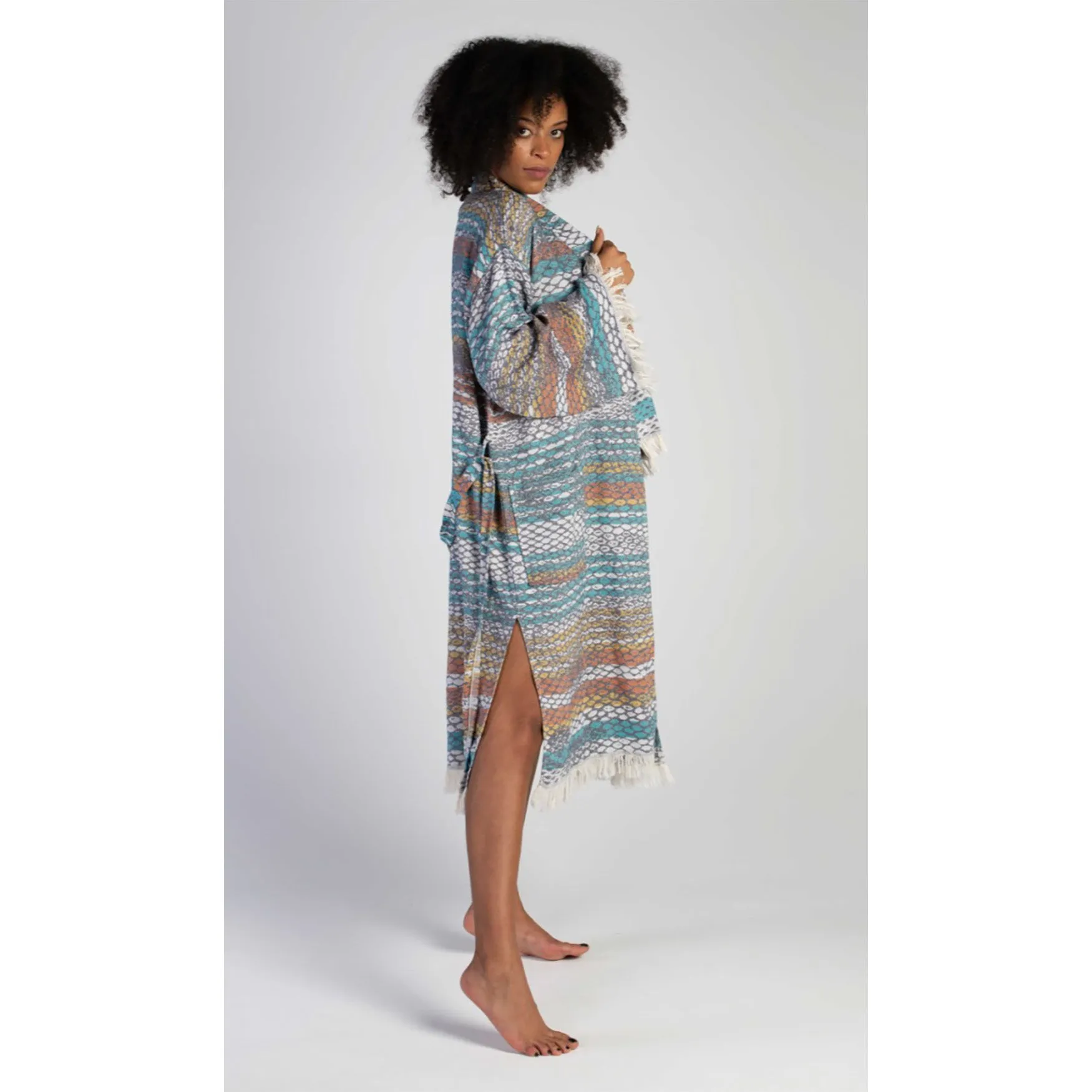 Bathrobe Kimono Turkish Towel Multicolor