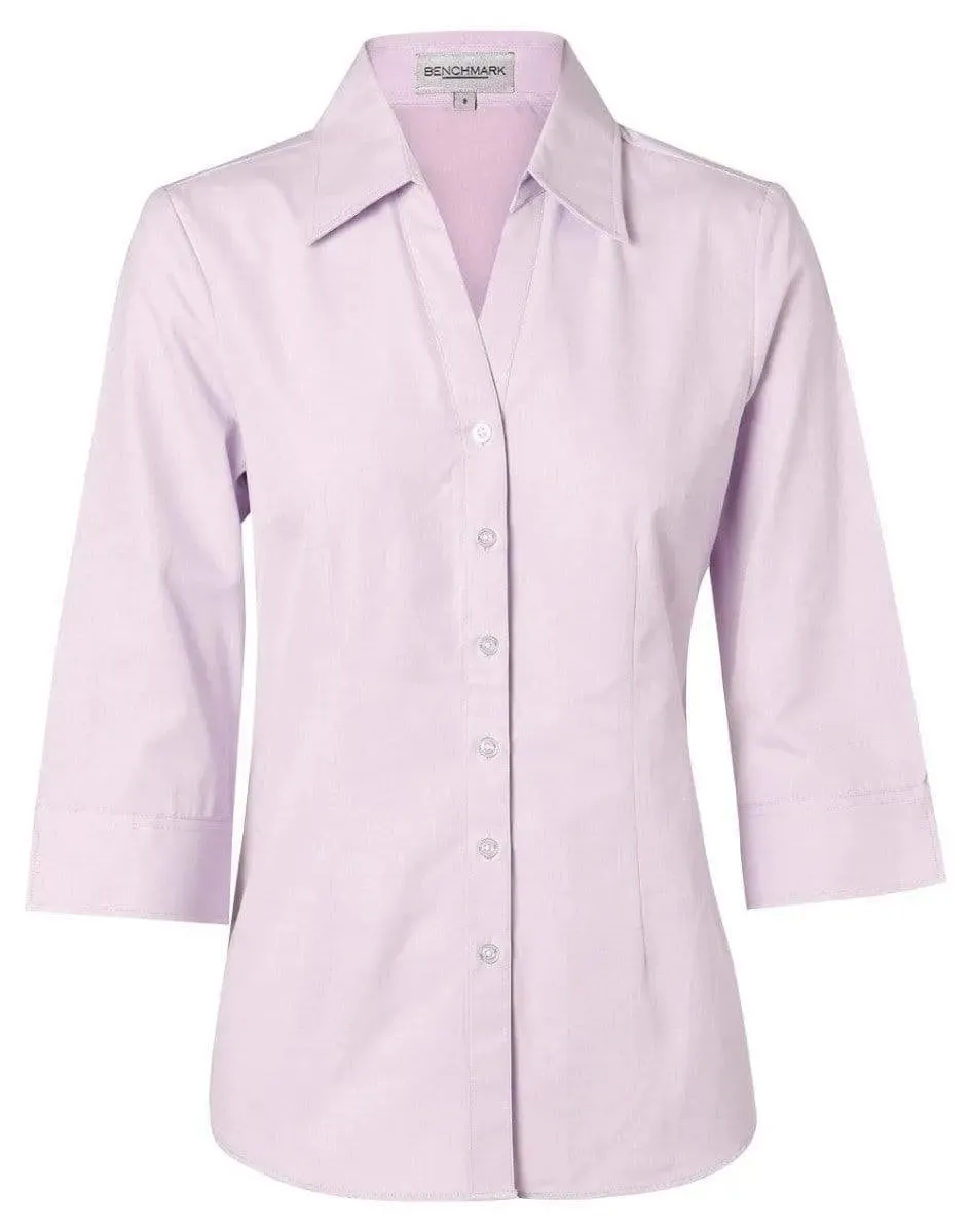 BENCHMARK Women's CVC Oxford 3/4 Sleeve Shirt M8040Q
