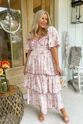 Beverly Floral Print Bubble Sleeve Maxi Dress  *FINAL SALE*