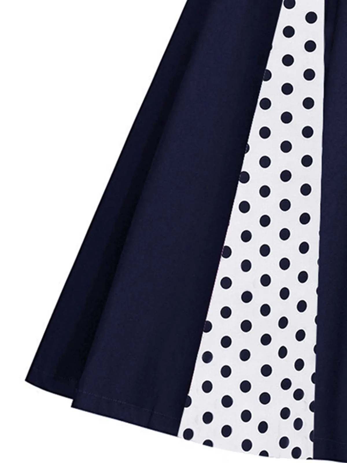Blue 1950s Polka Dot Patchwork Swing Dress