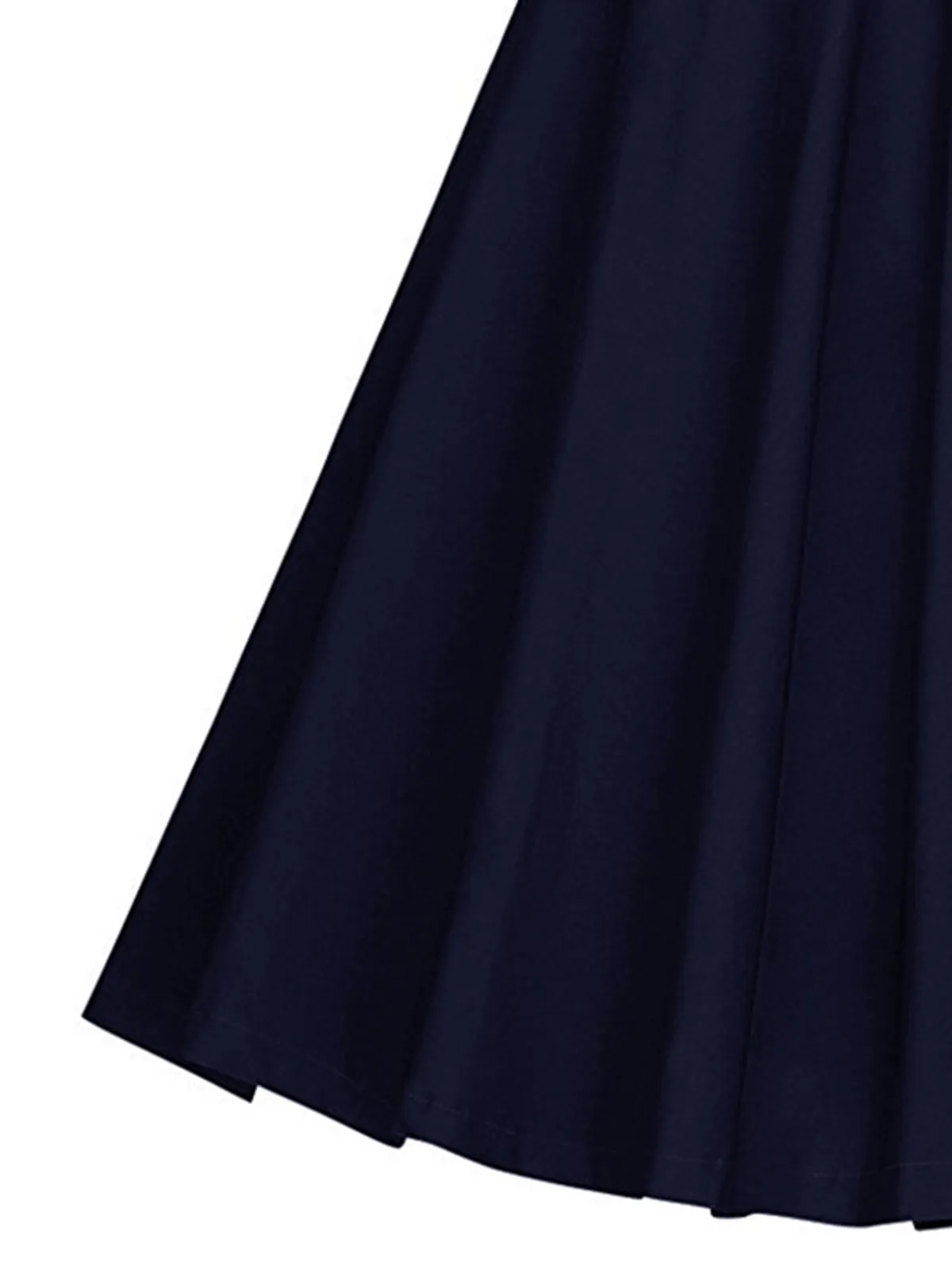 Blue 1950s Polka Dot Patchwork Swing Dress