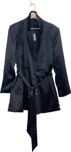Boohoo Black Belted Blazer UK 10