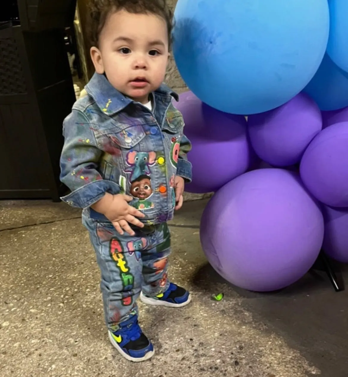 Boys custom cocomelon denim set