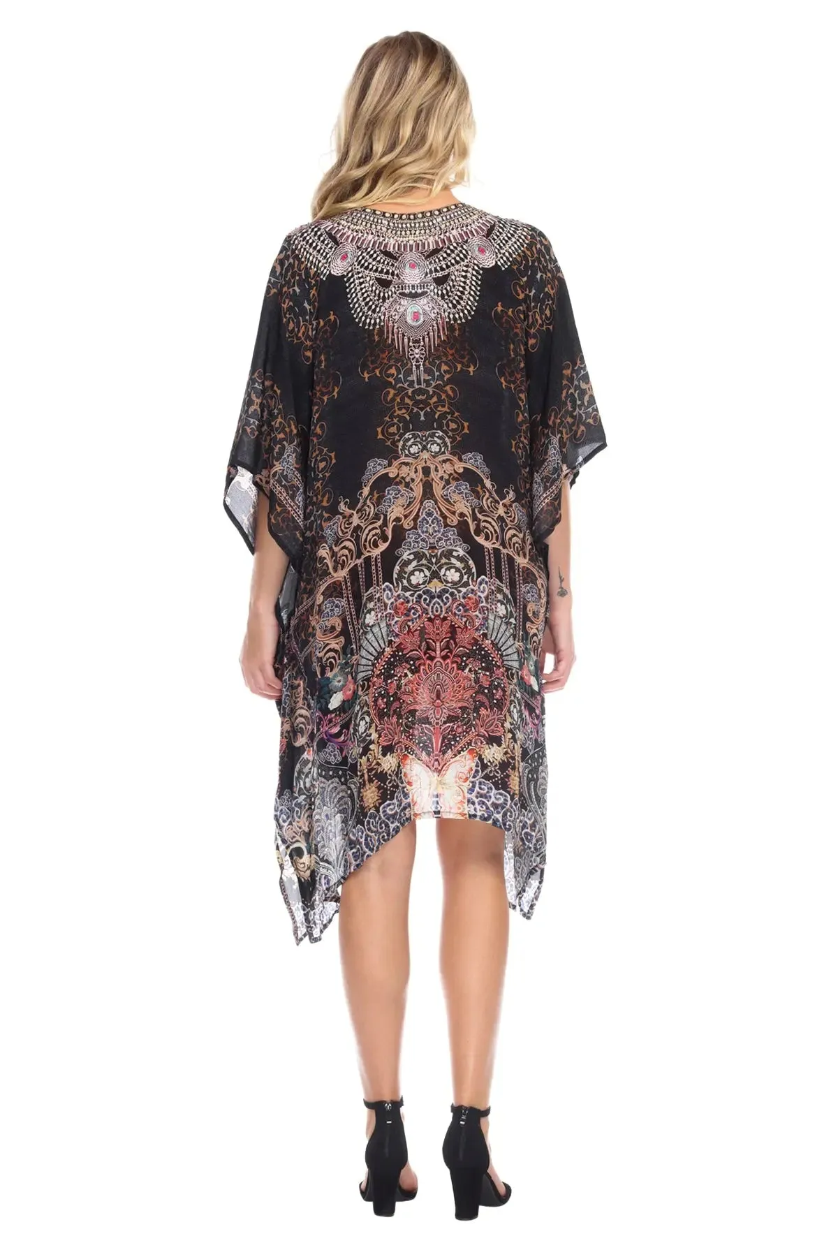 Caftan Light weight Lounger Dress | Laid Back Printed Kaftan Dress Coastal Resort Style Bathing Suit Bikini Swimsuit Cover Up