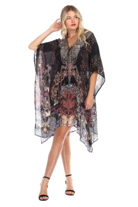 Caftan Light weight Lounger Dress | Laid Back Printed Kaftan Dress Coastal Resort Style Bathing Suit Bikini Swimsuit Cover Up