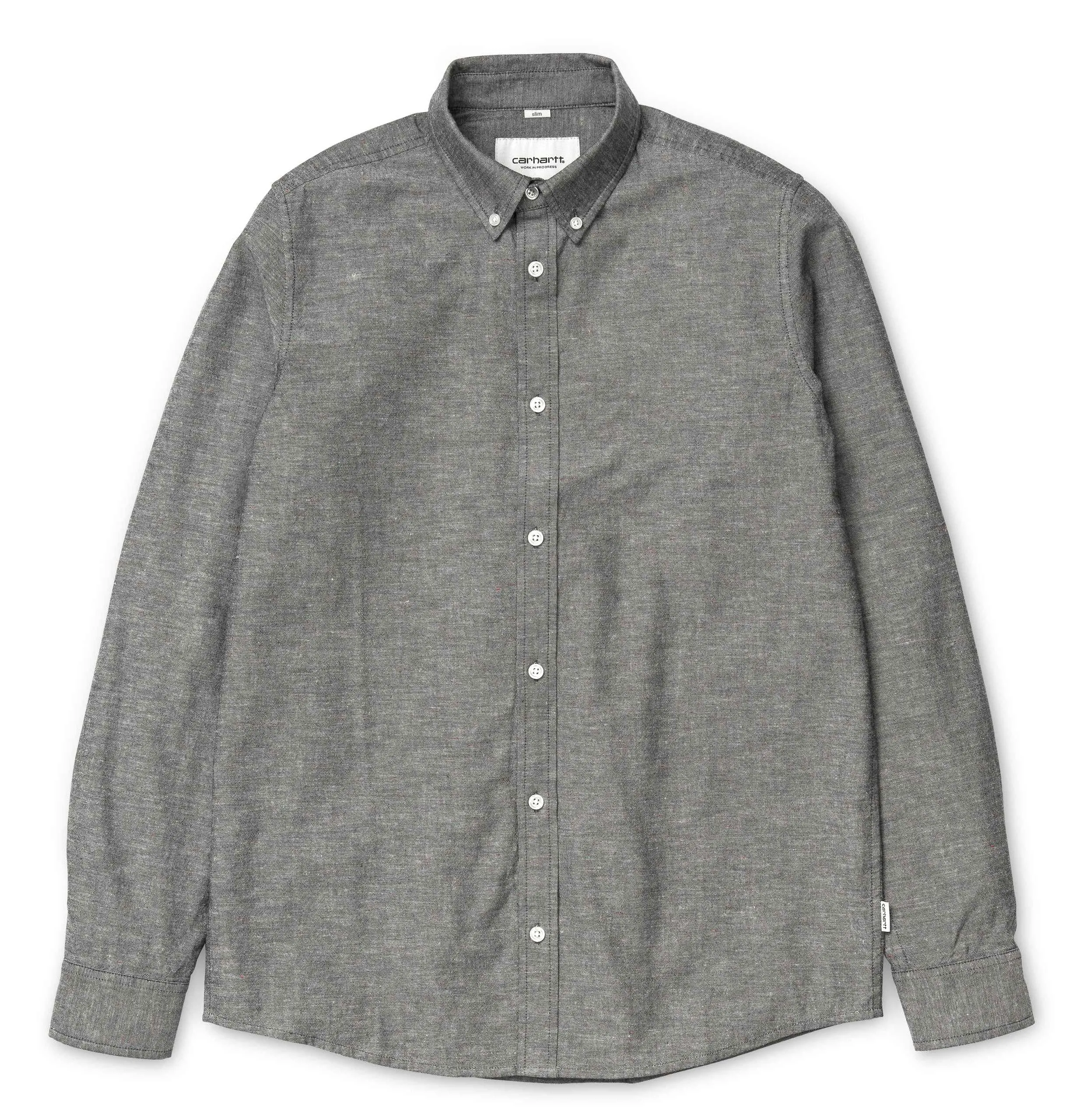 Carhartt WIP L/S Kyoto Shirt – Black – Stone Washed