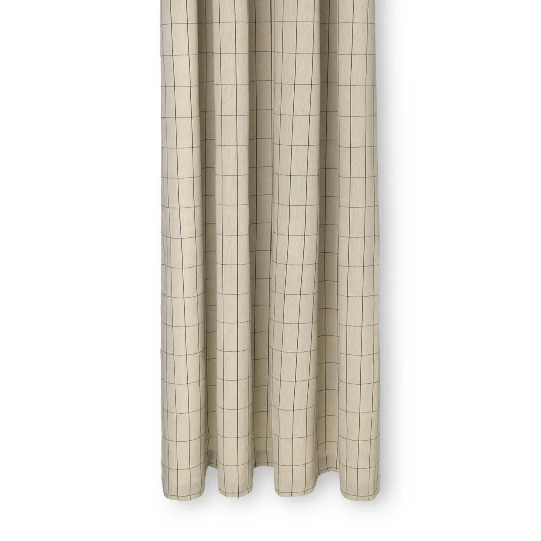 Chambray Shower Curtain Grid Sand