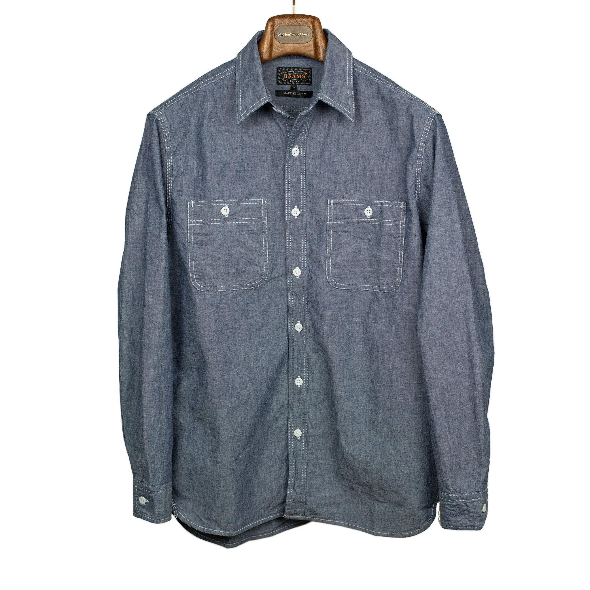Classic work shirt in washed blue chambray