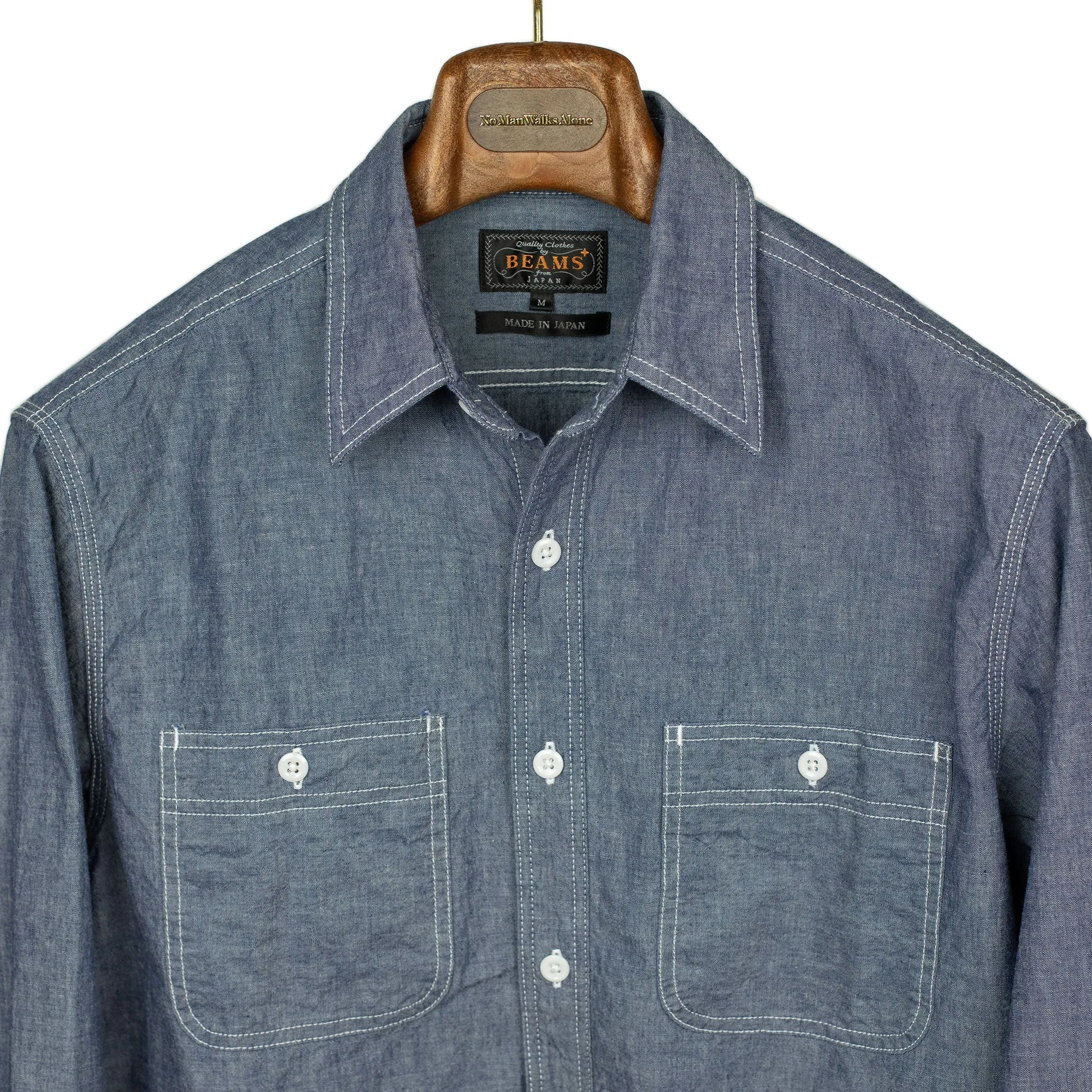 Classic work shirt in washed blue chambray