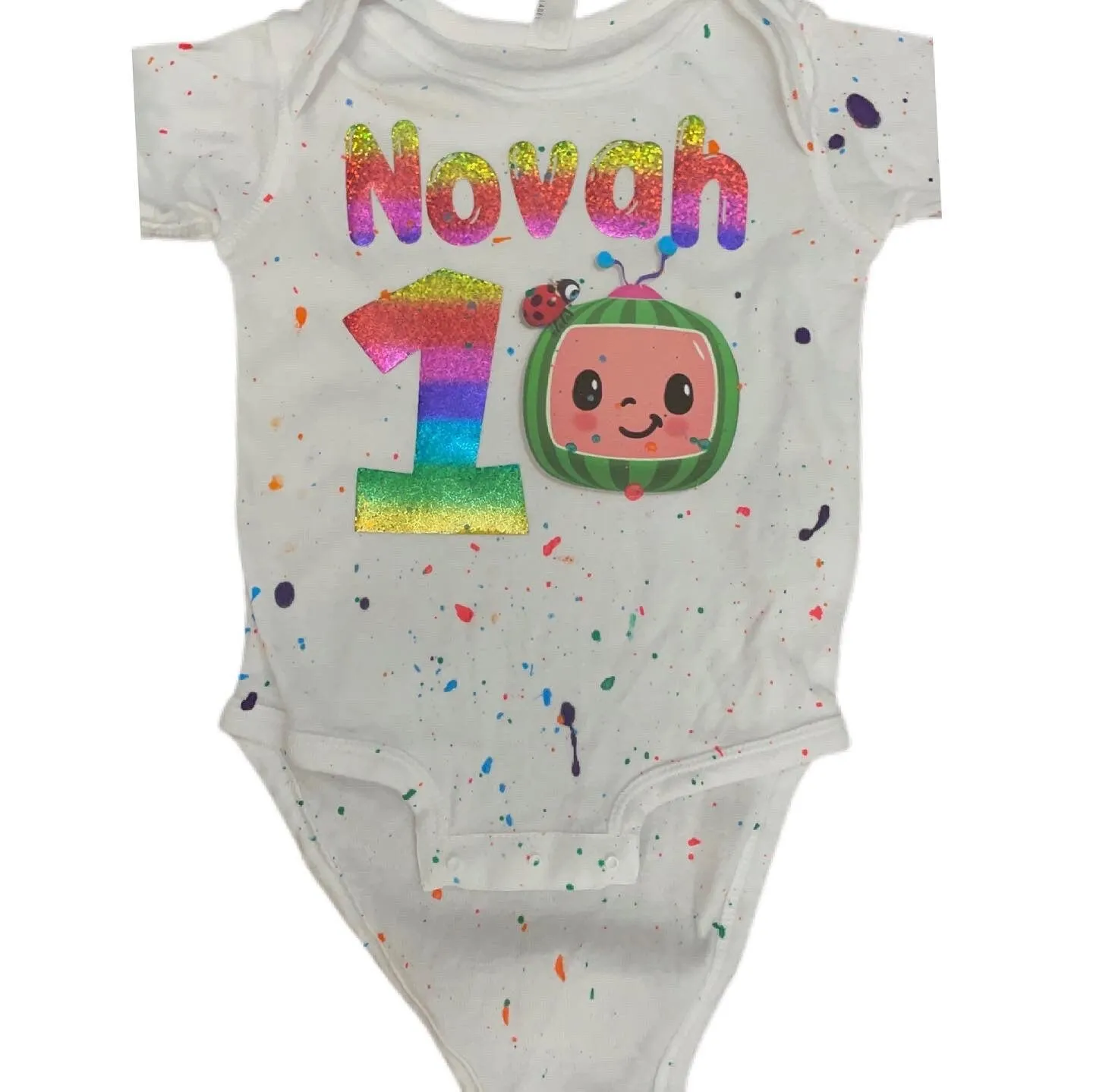 Cocomelon birthday themed overalls