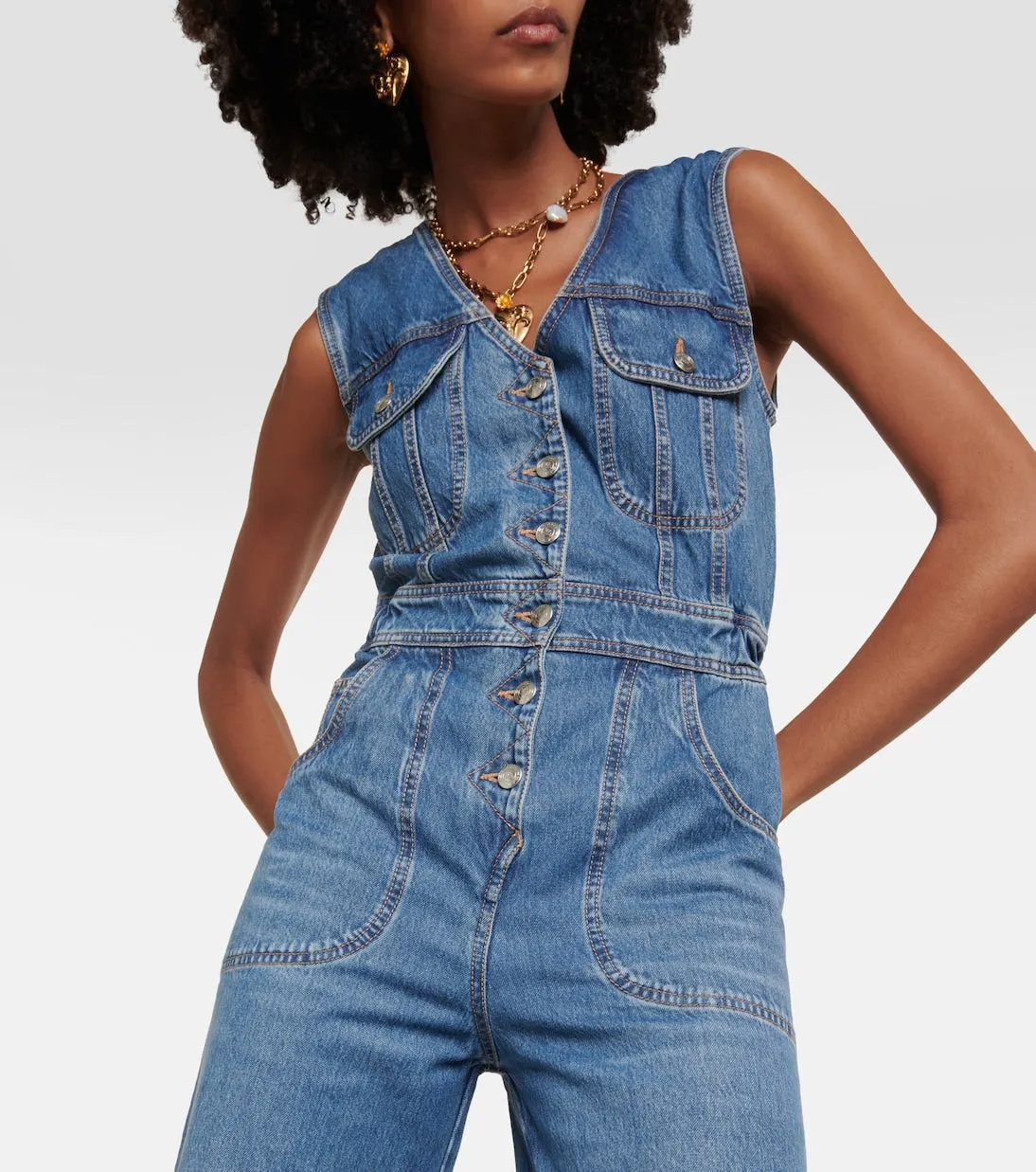 Denim overalls Etro, blue