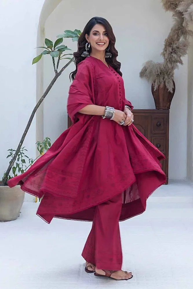 Gul Ahmed Summer Essential 2024 – 3PC Chambray Jacquard Suit MJ-42011
