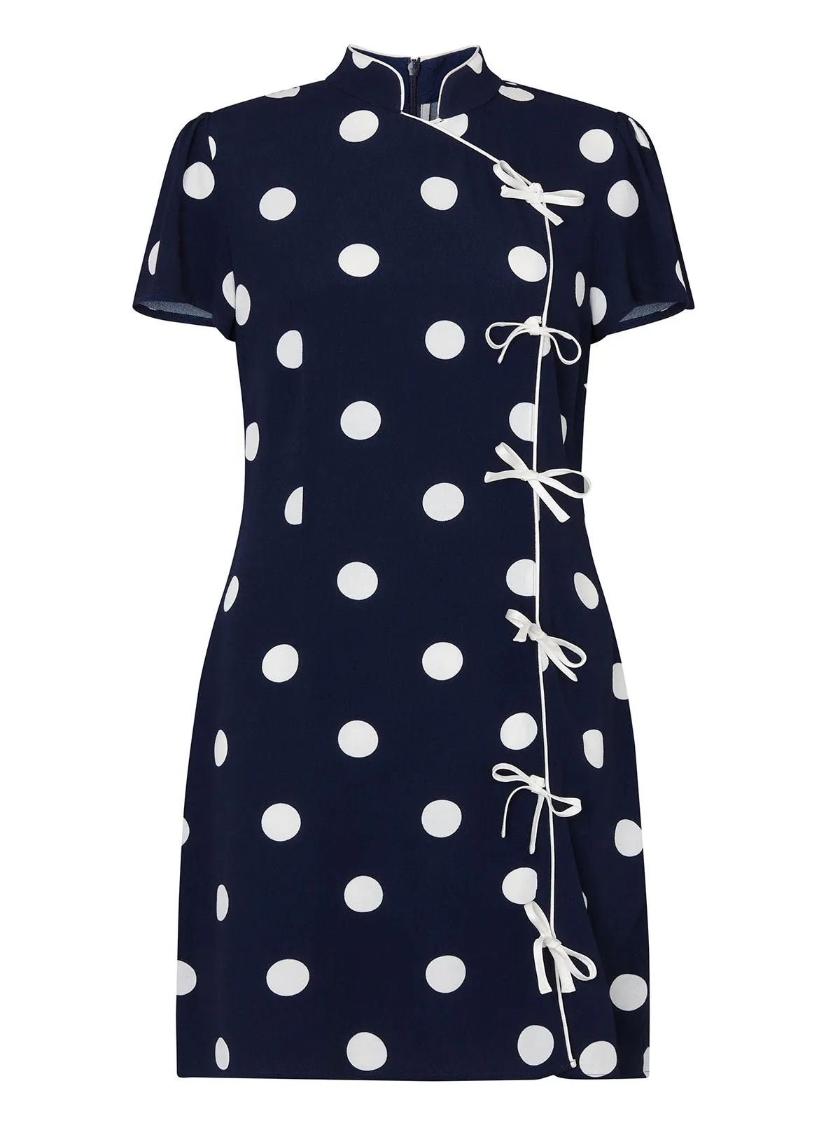 Harlow Navy Polka Dot Mini Dress