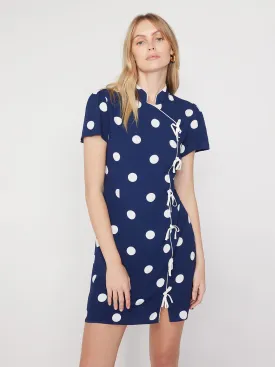 Harlow Navy Polka Dot Mini Dress