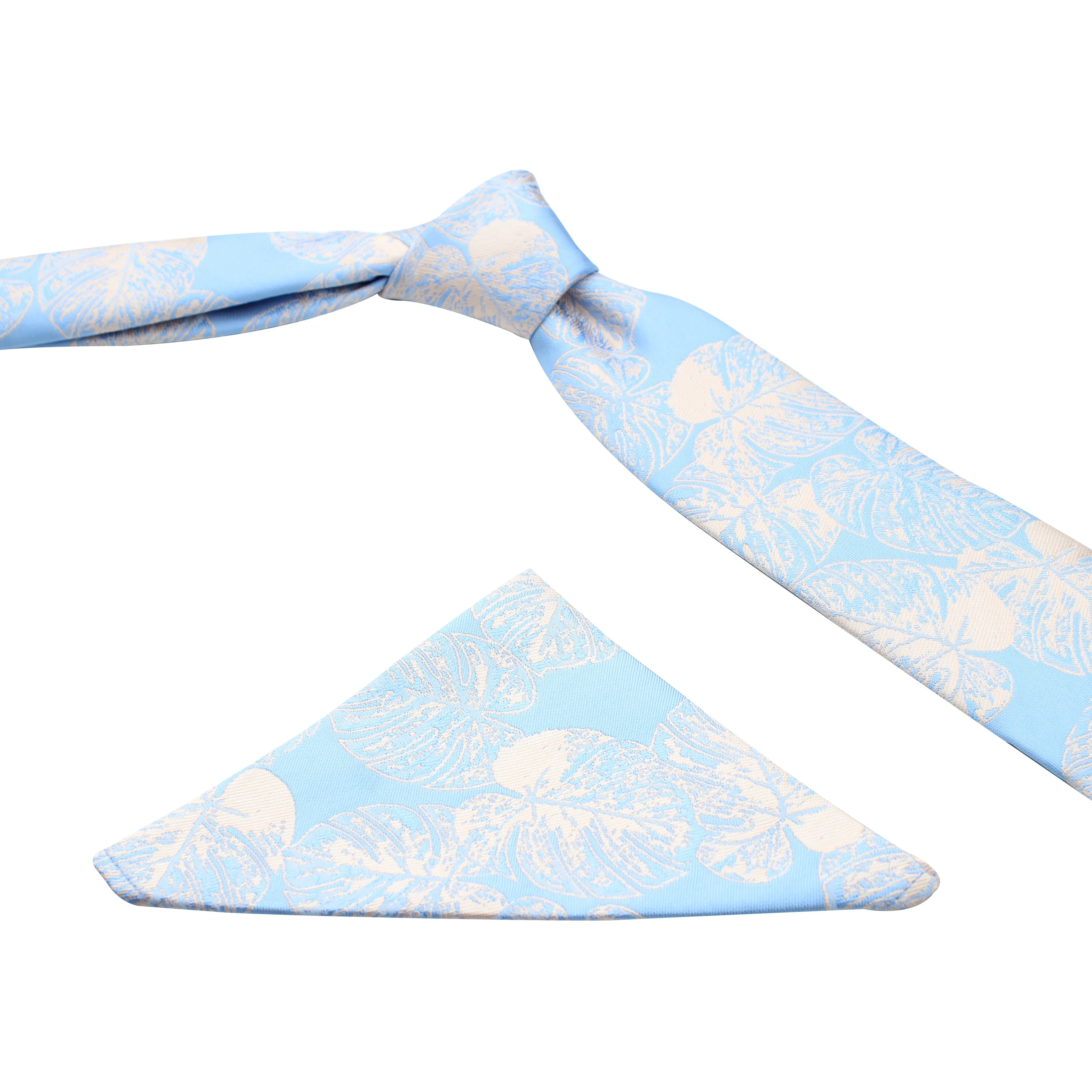 Kovove Blue Polka Dot Necktie and Pocket Square Gift Box