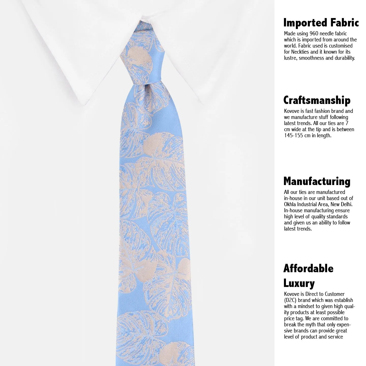 Kovove Blue Polka Dot Necktie and Pocket Square Gift Box