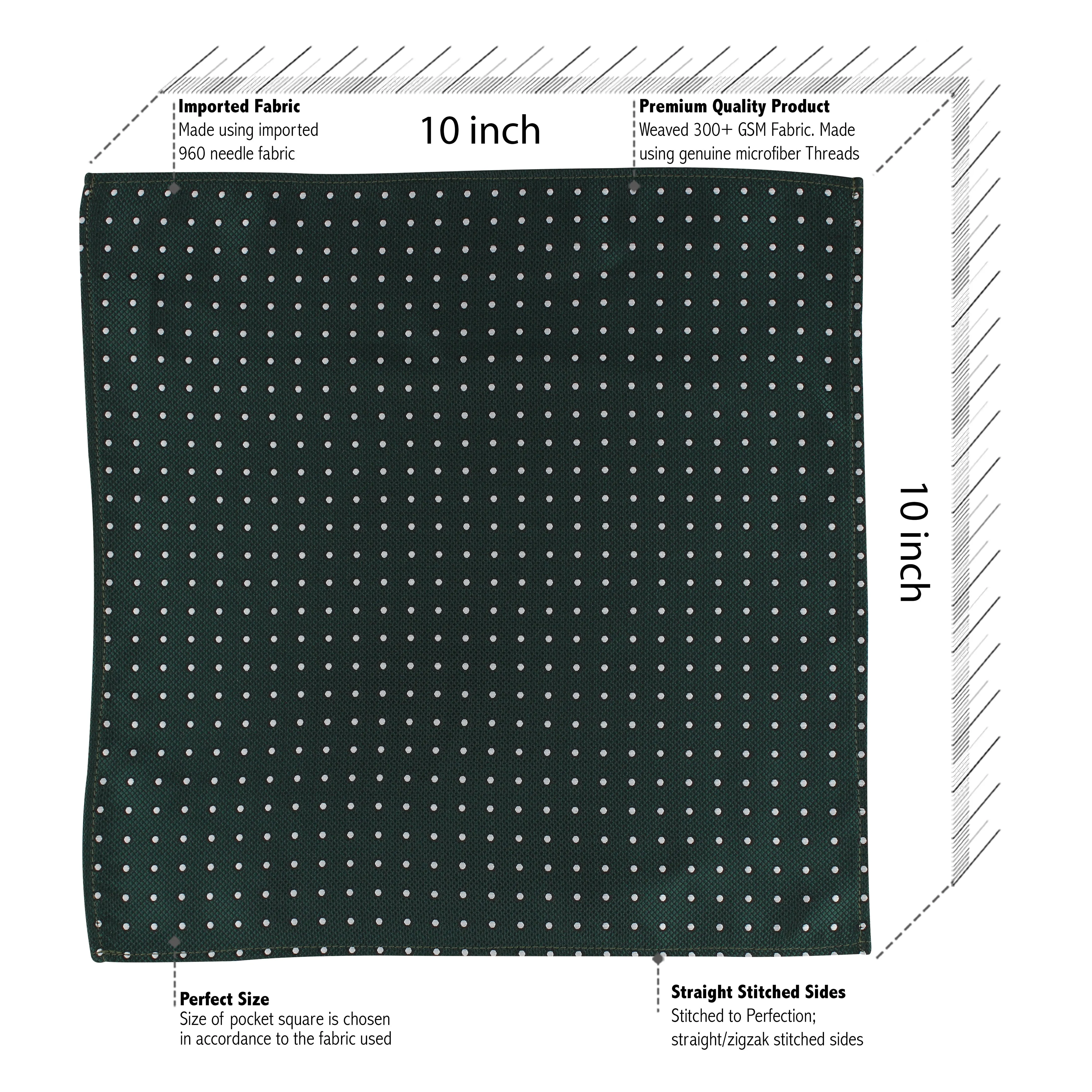Kovove The Enchanting Polka Dot Green Necktie and Pocket Square Gift Box