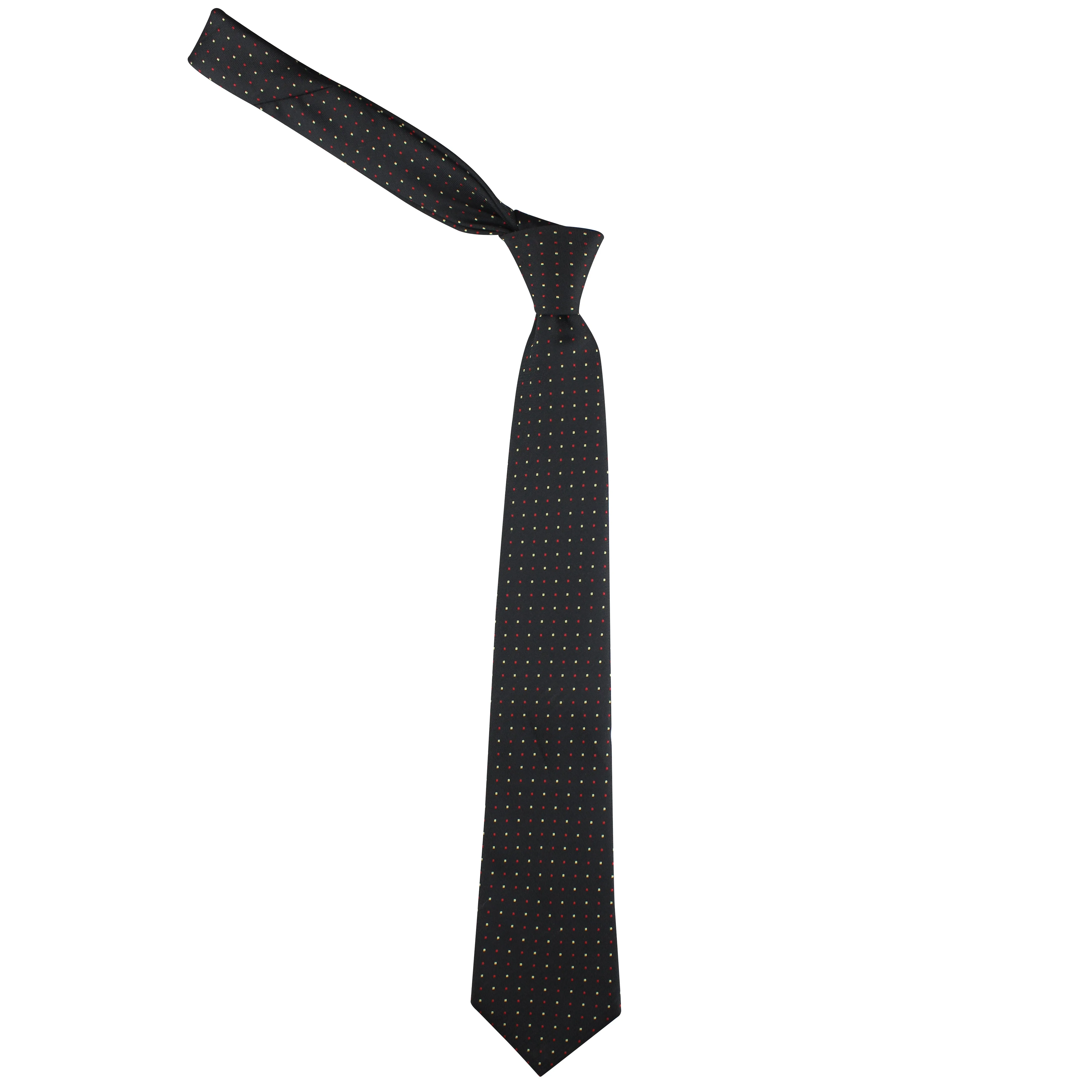 Kovove The Refreshing Twin Polka Dot  Black Necktie For Men