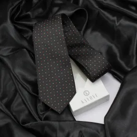 Kovove The Refreshing Twin Polka Dot  Black Necktie For Men