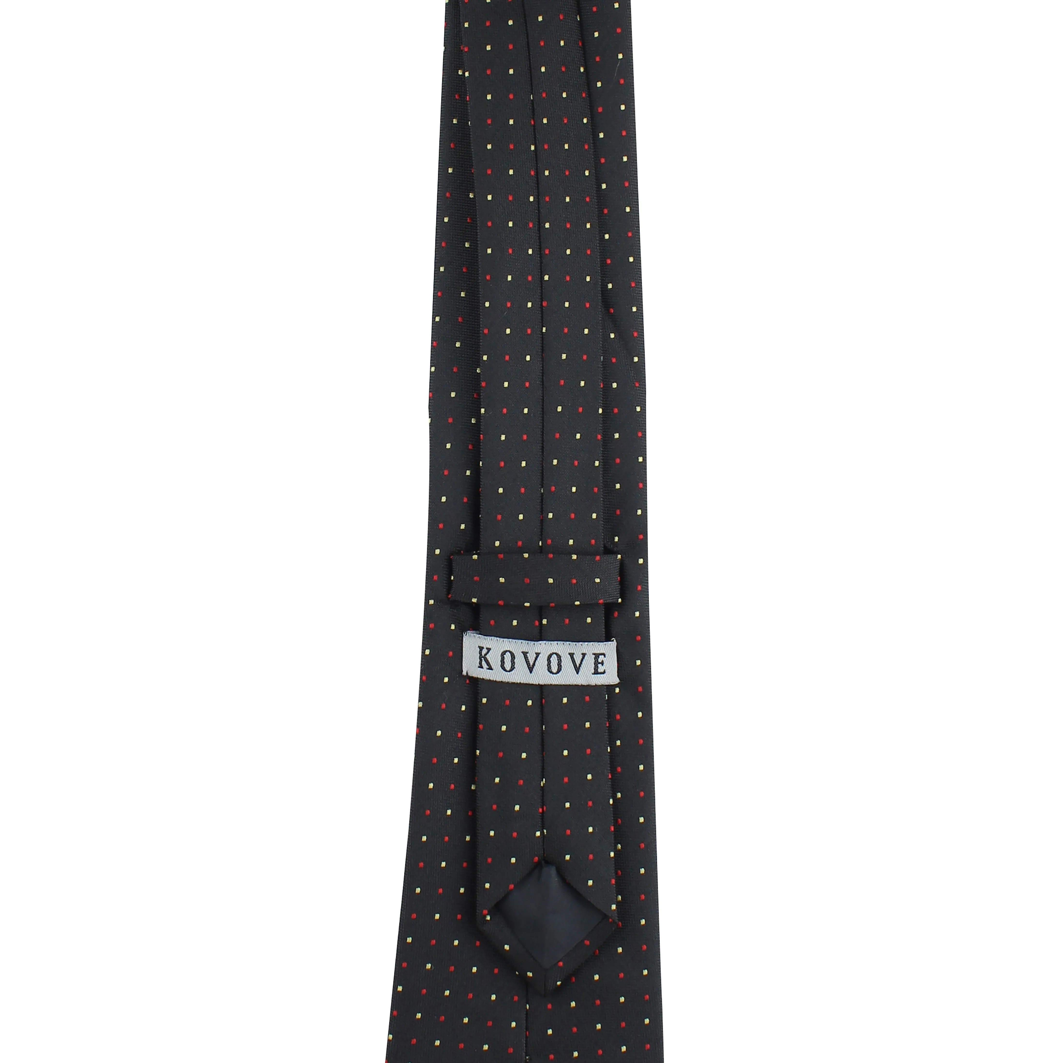 Kovove The Refreshing Twin Polka Dot  Black Necktie For Men