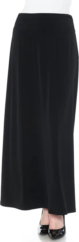 LEEBE Women and Plus Size Rushed Waist A-Line Casual Maxi Skirt (Small-5X)