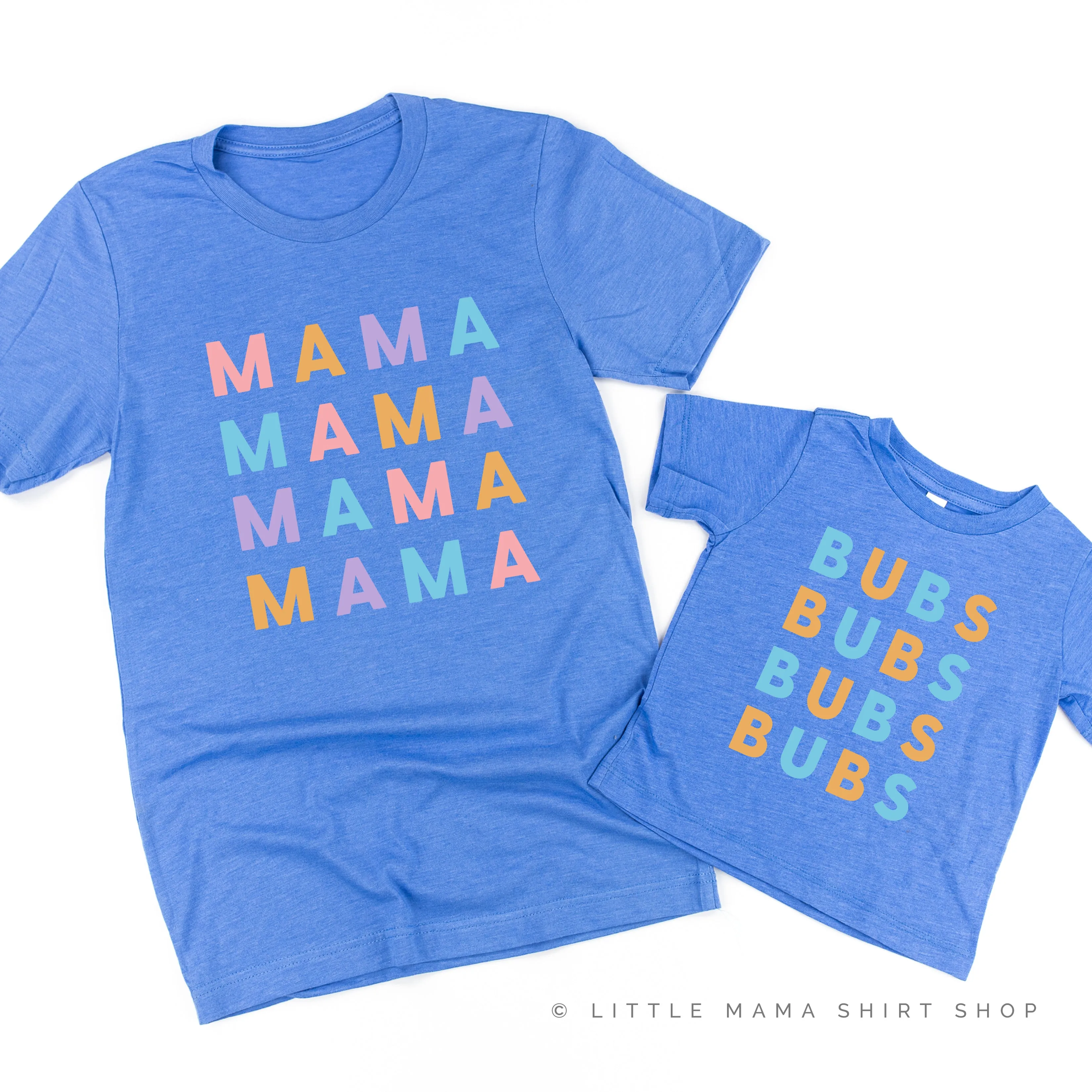 MAMA/BUBS x4 - PASTEL DESIGNS - Set of 2 Matching Shirts