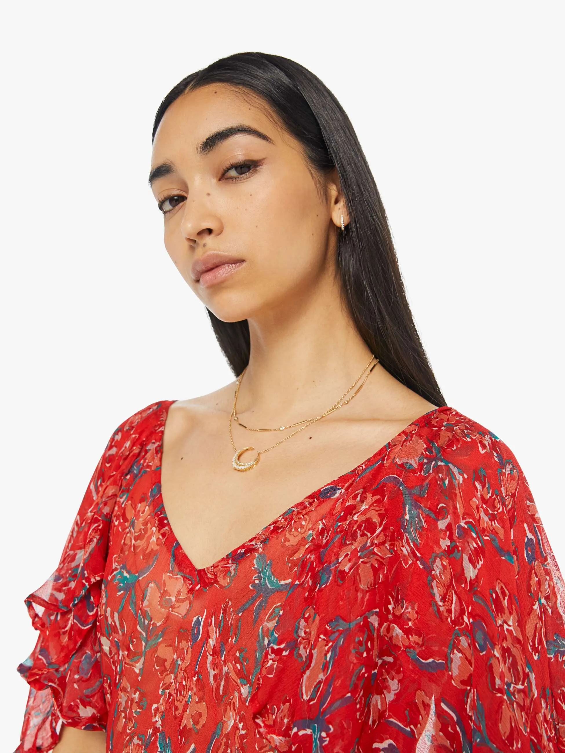 Natalie Martin Ramya Dress - Watercolor Vermillion