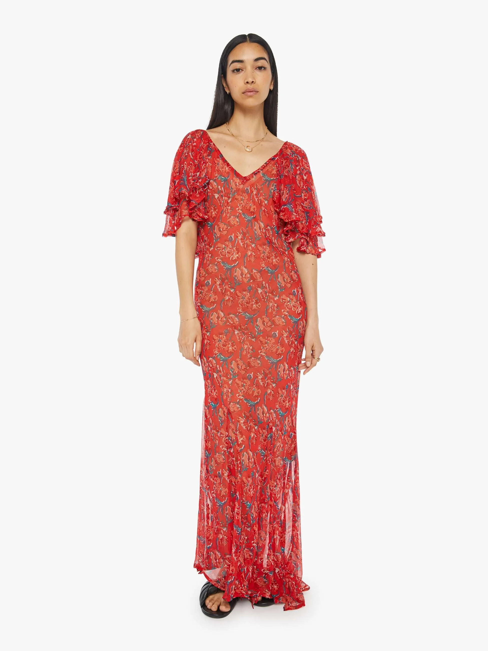 Natalie Martin Ramya Dress - Watercolor Vermillion