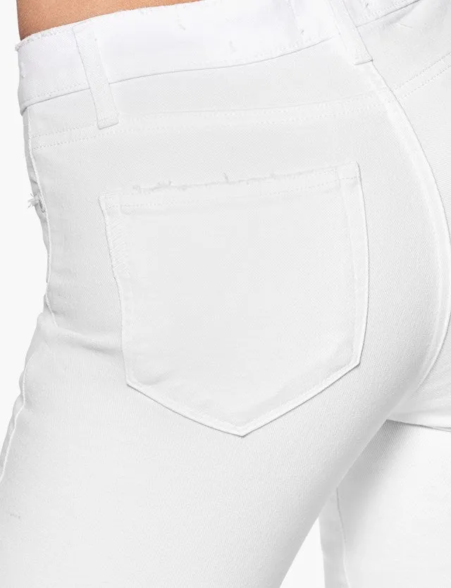 Paige - Hoxton Ankle Crisp White Destructed