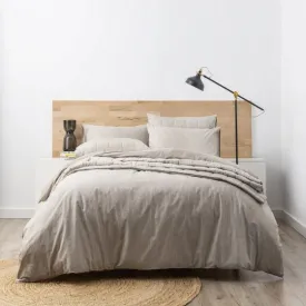 Paradis MUDDY TAUPE Washed Chambray Quilt Cover Set by Park Avenue