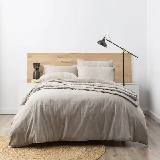 Paradis MUDDY TAUPE Washed Chambray Quilt Cover Set by Park Avenue