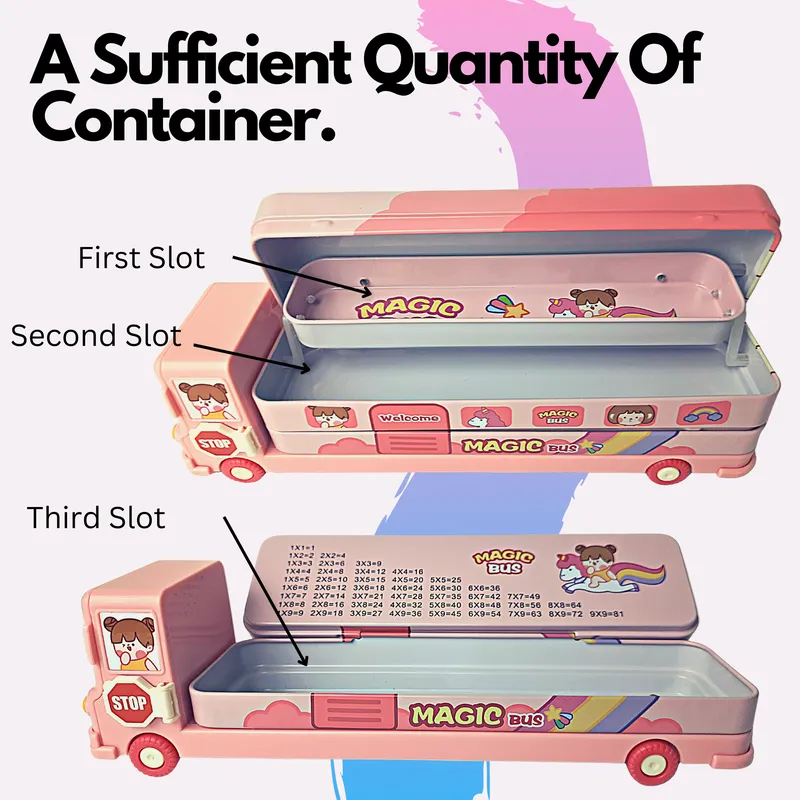 Pencil Box For Kids (Unicorn Bus Pencil Box)