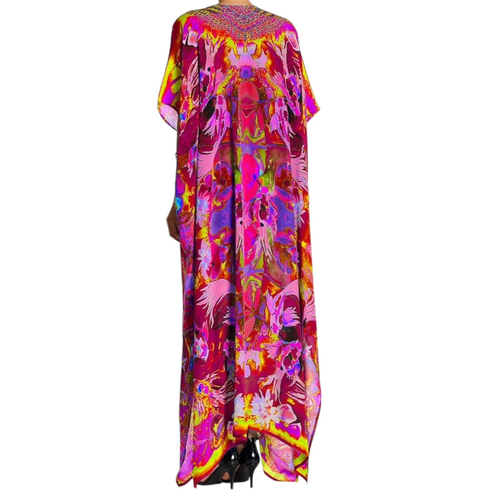 Pink Fusion  kaftan Resort Wear-Front tie with embellishments.Sizes Available AU 12-28