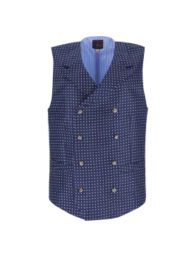polka dot double-breasted silk vest