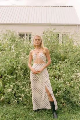 Rhythm Domino Floral Cutout Maxi Dress - OAT