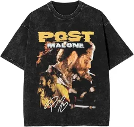 Singer Graphic T Shirts Washed Short Sleeve Music Retro Loose Hip Hop Tee Women Men