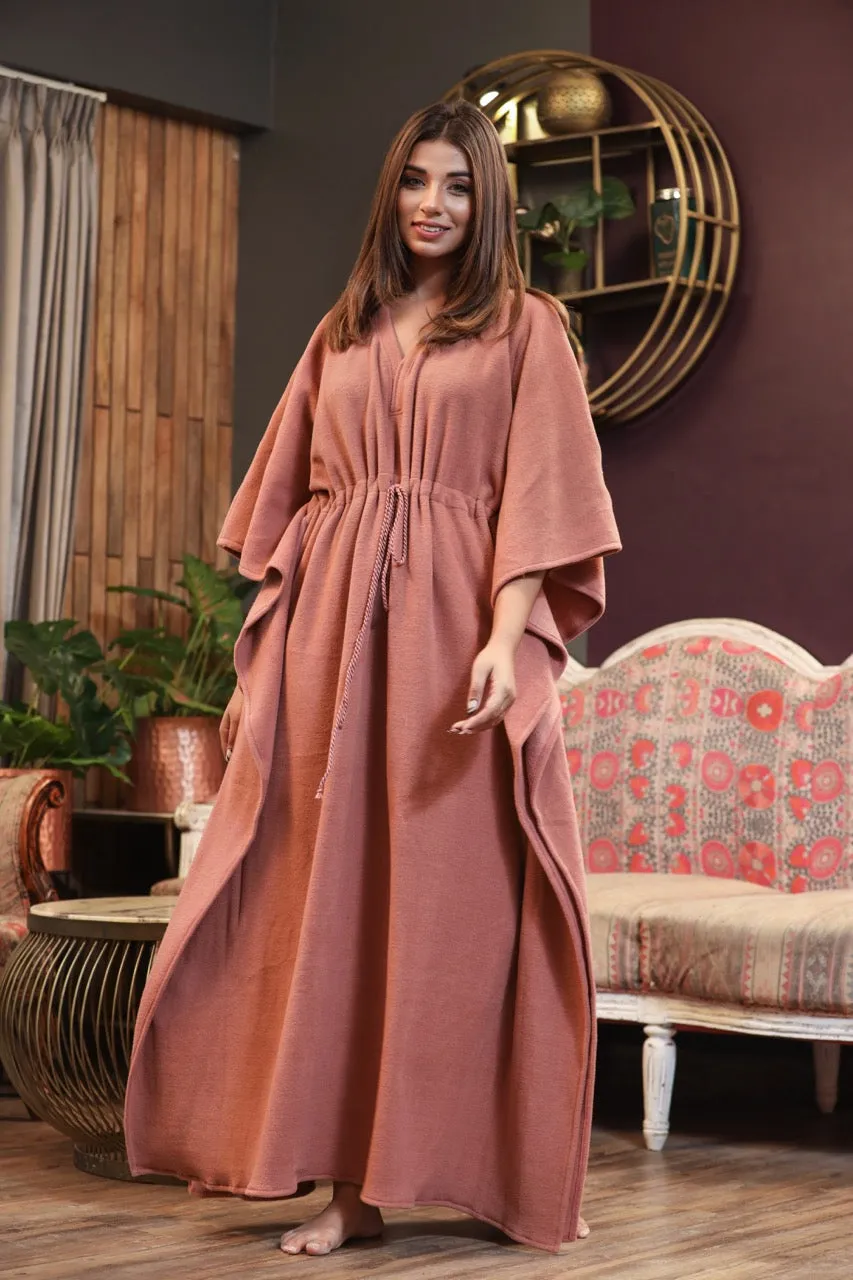 Super Soft Dusty Pink Woollen Kaftan