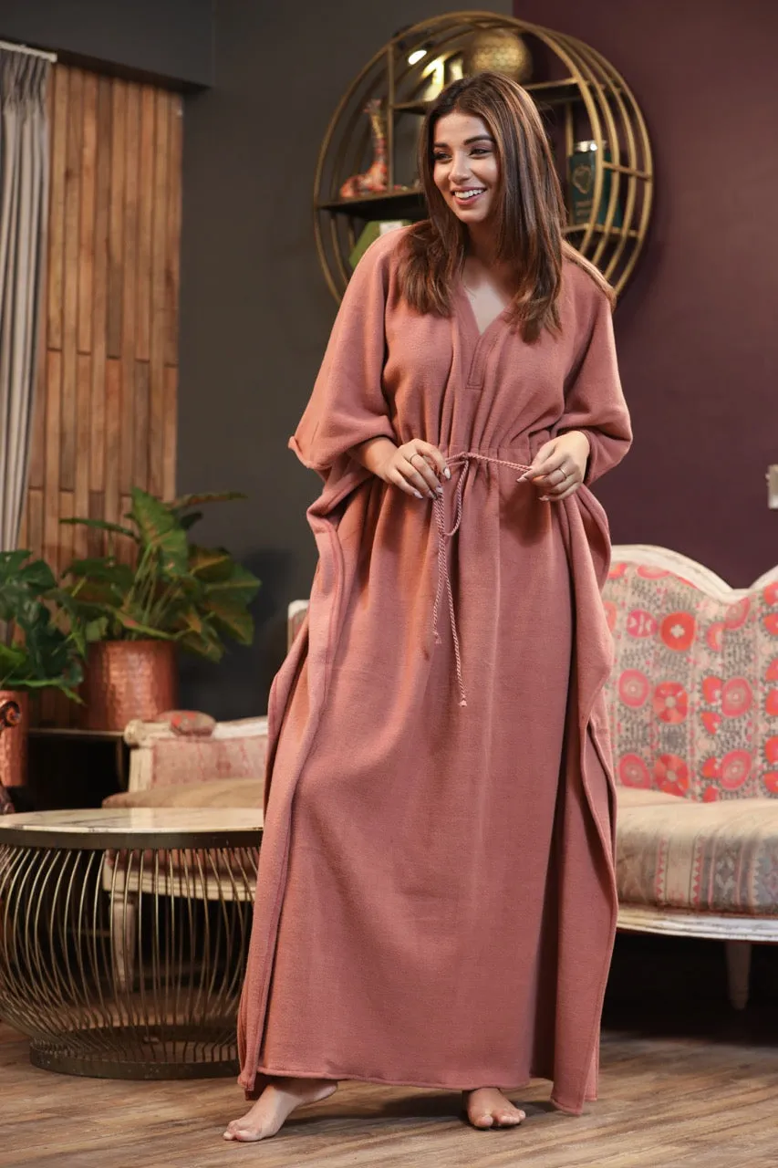 Super Soft Dusty Pink Woollen Kaftan