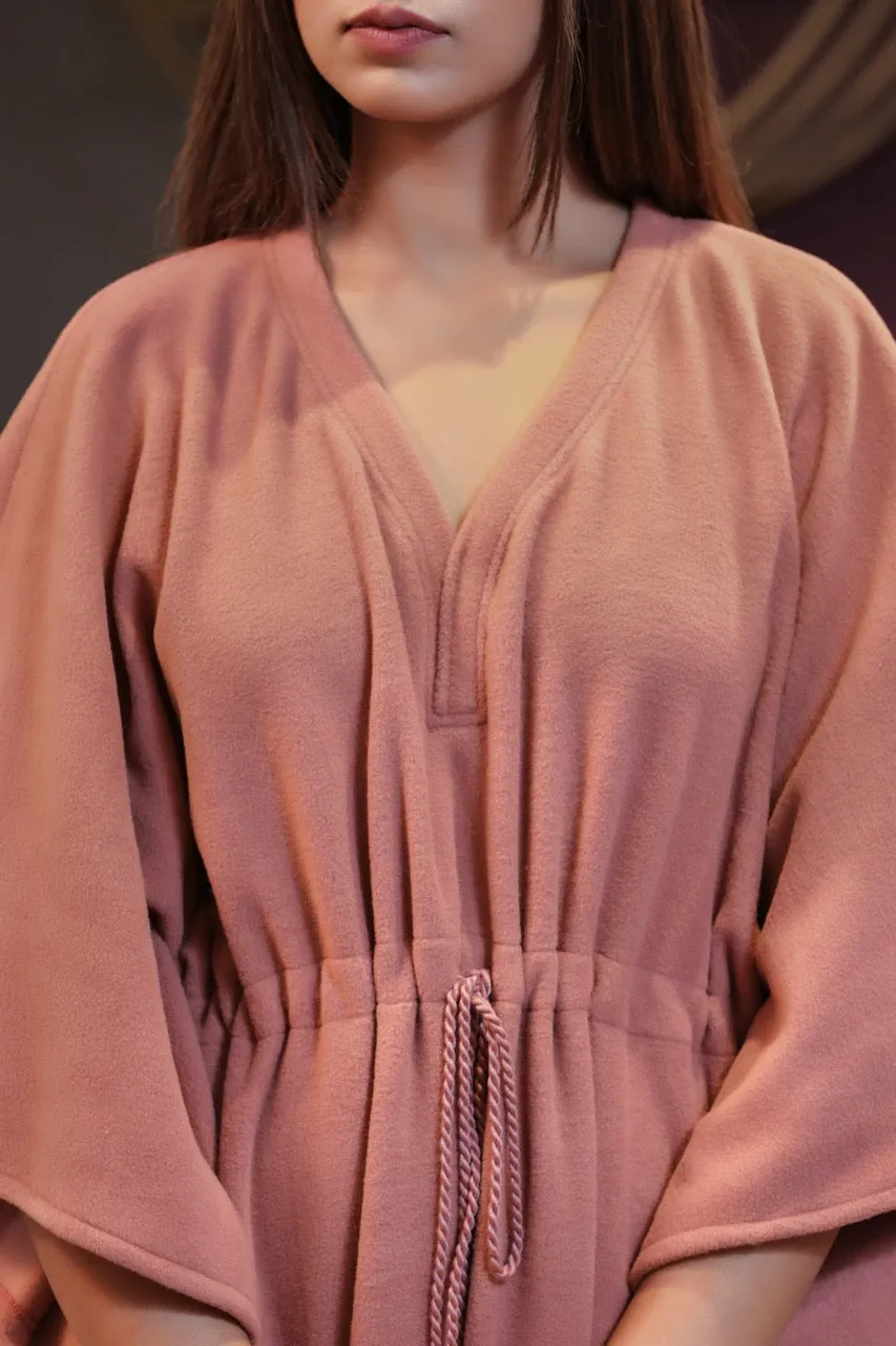 Super Soft Dusty Pink Woollen Kaftan