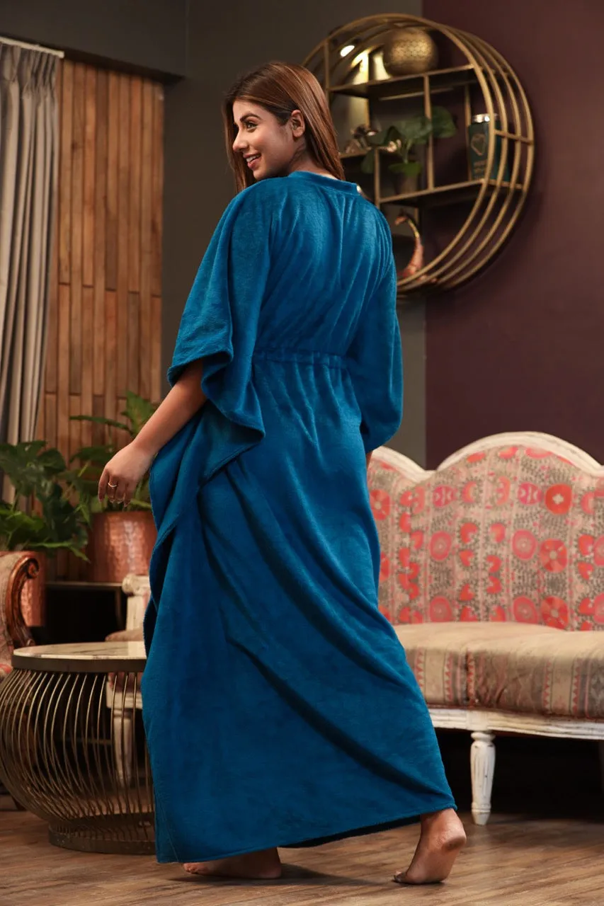 Super Soft Teal blue Woollen kaftan