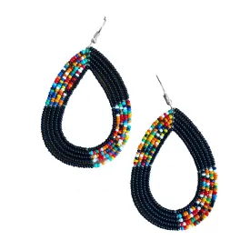 TEMBO AFRICA Maasai Beaded Earrings Handmade African Earrings Length: 3 Inches (with hooks) Boho Jewelry Gifts Handmade From Africa