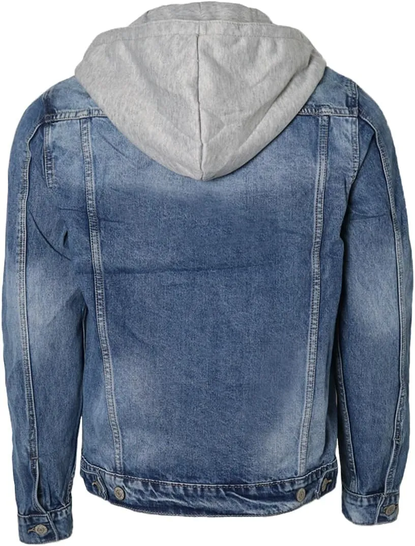 URBANJ Men's Distressed Denim Jacket