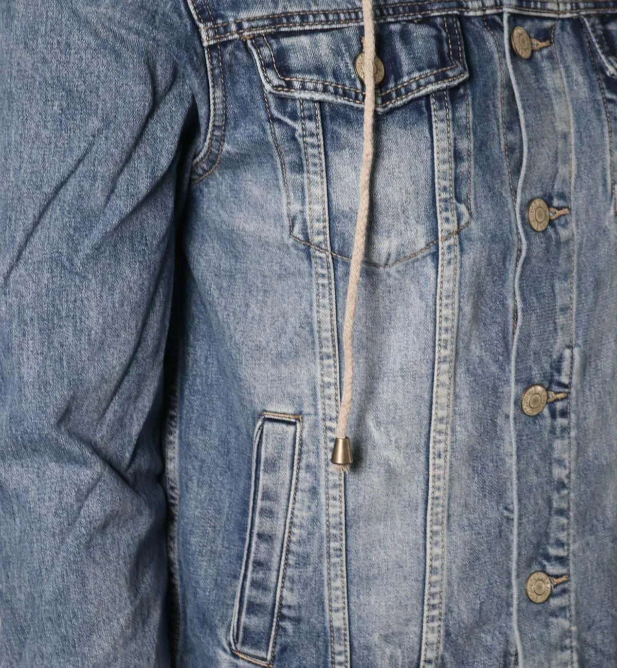 URBANJ Men's Distressed Denim Jacket
