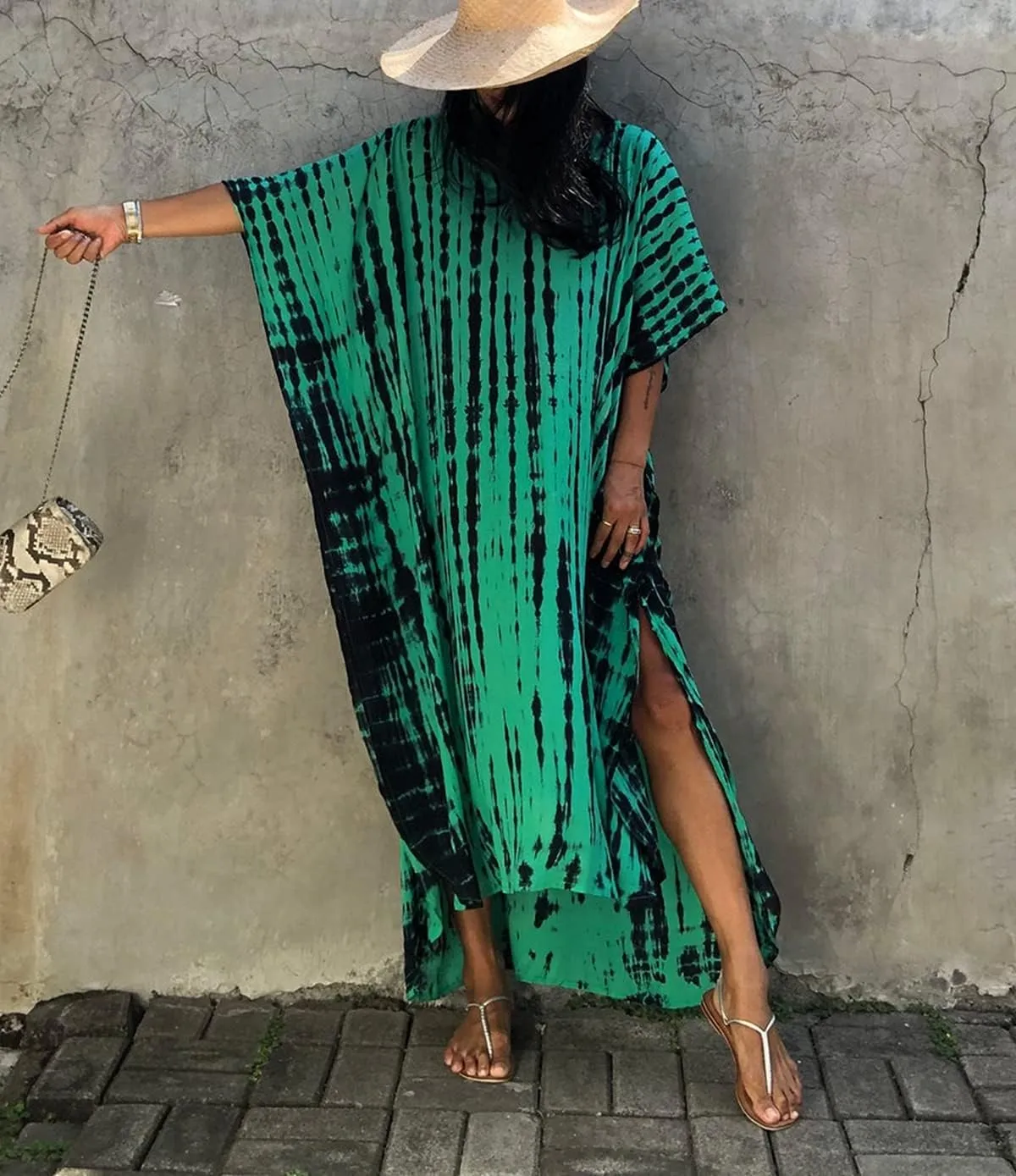 Venasha Womens Caftan Plus Size Kaftans Casual V Neck Caftans Long Soft Beach Maxi Dress for Summer
